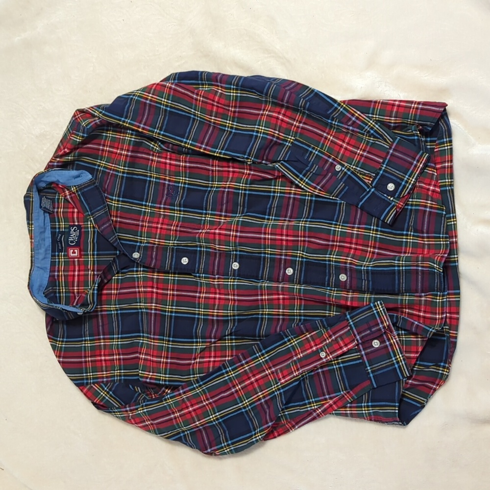 CHAPS men's button down shirt Multi Color Plaid Size Medium
